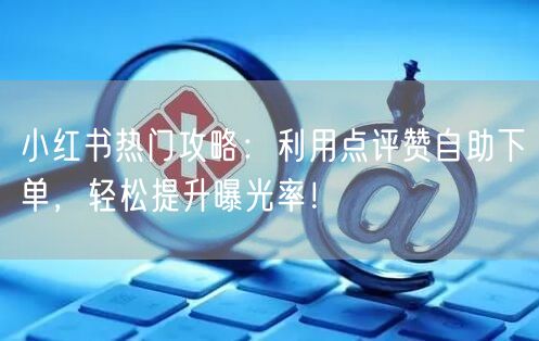 小红书热门攻略:利用点评赞自助下单,轻松提升曝光率!